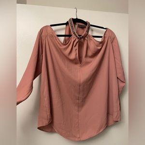 Dusty Rose Cold Shoulder Blouse XL